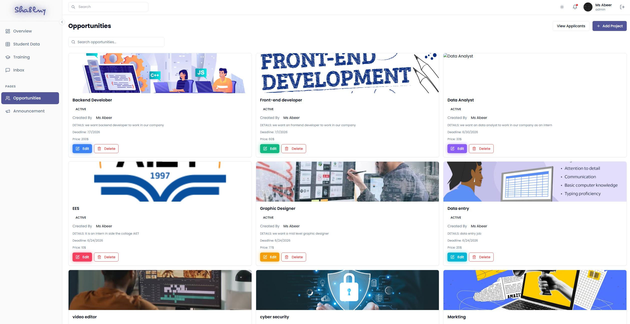 Company Opportunities Builder